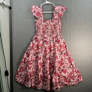 Candace Cameron Bure Regular Printed Smocked Midi Dress Posey  Size Medium